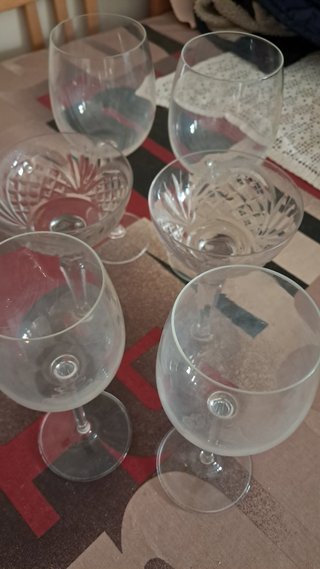 Lote de 6 copas de cristal tallado