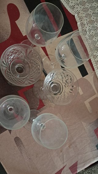 Lote de 6 copas de cristal tallado