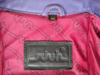 Chaqueta de moto de piel multicolor