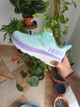 Hoka Clifton 9 Morado/Verde Agua