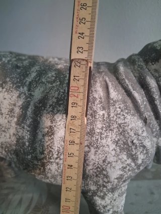 Escultura Perro Bulldog Piedra Gris