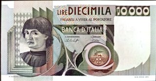 Billete 10000 Liras Italia 1976