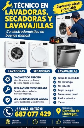 Técnico Lavadoras, Secadoras y Lavavajillas