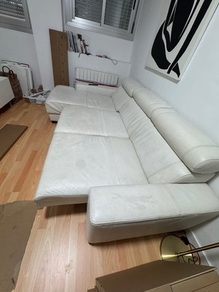 Divano modulare in pelle bianca