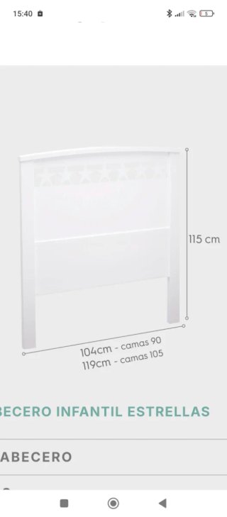Cabecero infantil estrellas Bainba 105cm