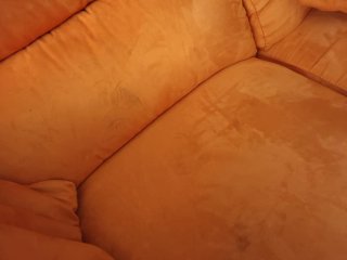 Sofá 2 plazas naranja ante