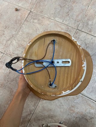Lámpara de techo madera y cristal