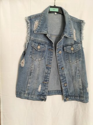 Chaleco vaquero desgarrado mujer Talla s