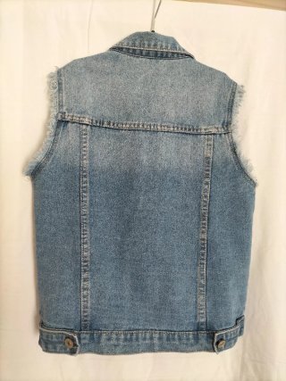 Chaleco vaquero desgarrado mujer Talla s