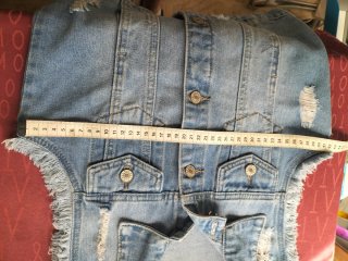 Chaleco vaquero desgarrado mujer Talla s