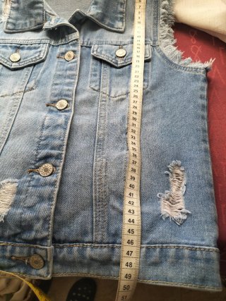 Chaleco vaquero desgarrado mujer Talla s