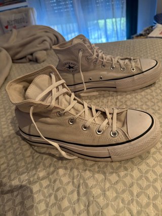 Converse plataforma beige talla 38