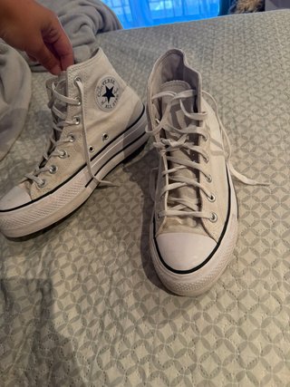 Converse plataforma beige talla 38