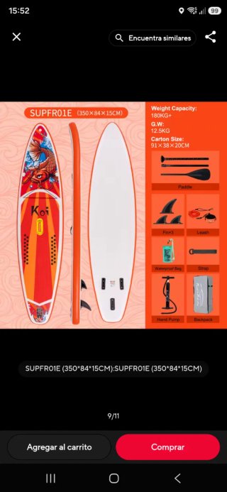 Tabla paddle surf con dibujo pez koi