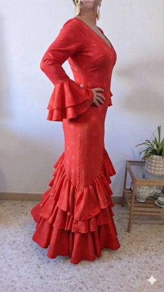 Traje de Flamenca Rojo TODAS LAS TALLAS