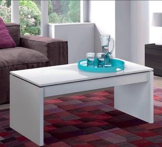 Mesa de centro elevable blanca