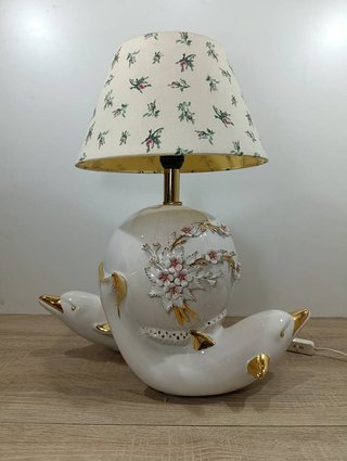 LÁMPARA VINTAGE DELFINES Y FLORES