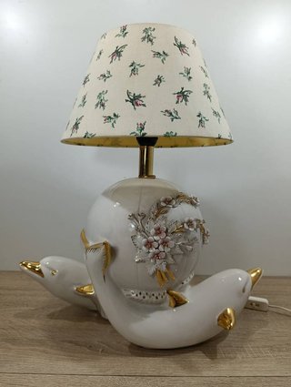 LÁMPARA VINTAGE DELFINES Y FLORES