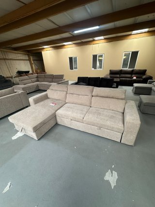 Sofá Cama Beige Tela