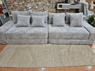 Sofá cama modular gris de tela