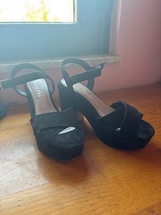 Sandalias Mary Paz Tacón Negro Talla 36