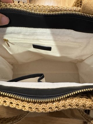 Bolso Rafia Tote LV Negro/Caqui