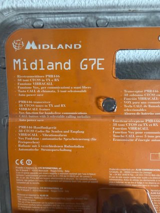Walkies Midland G7E con cargador base