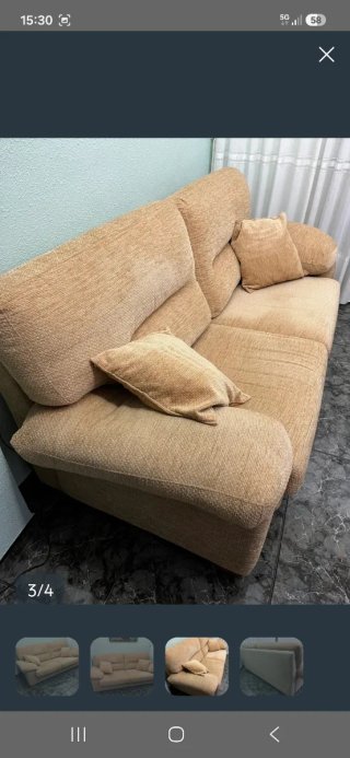 Sofá 3 plazas tela beige