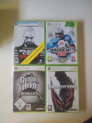 Xbox 360 Juegos: Splinter Cell, Madden, Guitar Her