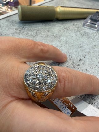 Anillo Caballero Oro Antiguo Diamantes