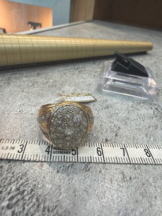Anillo Caballero Oro Antiguo Diamantes