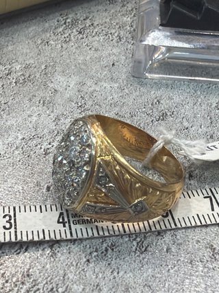 Anillo Caballero Oro Antiguo Diamantes