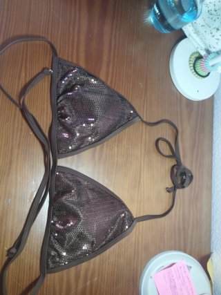 Bikini lentejuelas marrón