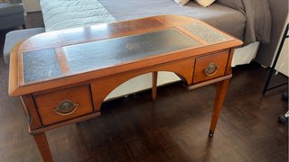 Escritorio vintage madera maciza y mármol