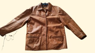 Chaqueta de piel mujer marrón
