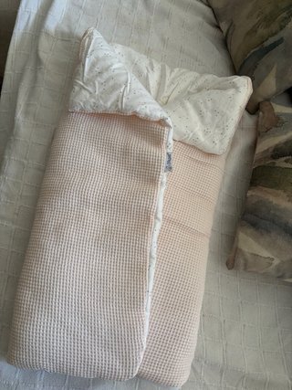 Saco capazo bebé rosa waffle