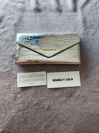 Bimba y Lola Cartera Plateada Cocodrilo