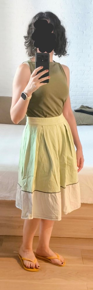 Falda ONLY verde menta y blanco T.36