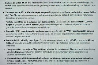 Videocámara 8K 48MP Zoom Óptico 17x-30x