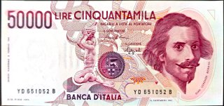 Billete 50000 Liras Italia Gian Lorenzo Bernini