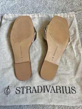 Sandalias Stradivarius Doradas Trenzadas