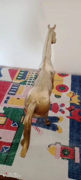 Grande statuetta cavallo in ottone
