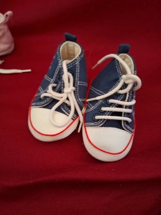 Scarpine neonato blu con orsetto