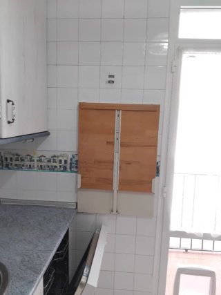 Mesa plegable de pared madera y metal