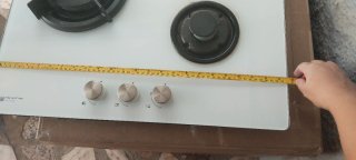 Placa de gas blanca 3 fuegos
