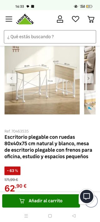 Escritorio, mesa Plegable Ruedas