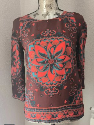 Blusa estampada seda Massimo Dutti
