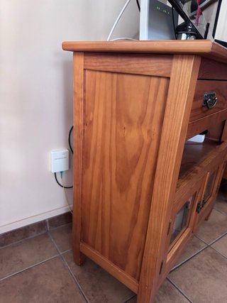 Mueble TV madera con cristal