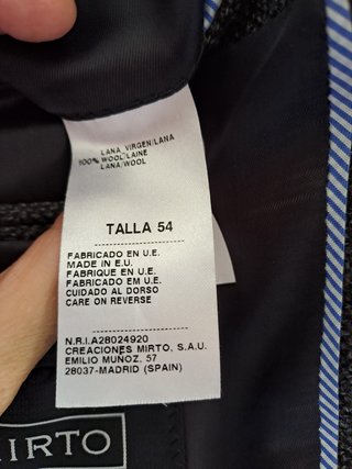 Americana Mirto T.54 Gris Nueva