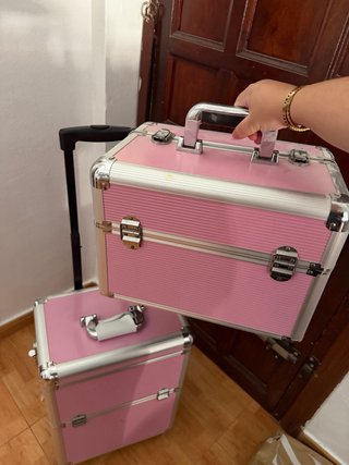 Maletín 2 en 1 Peluquería/Maquillaje Rosa